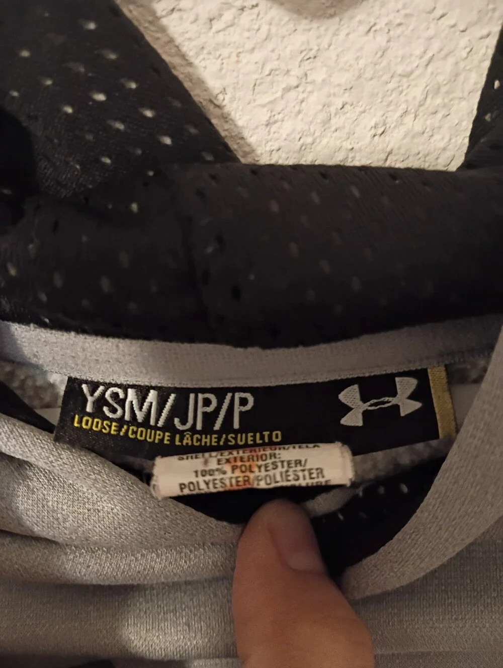Under Armour Youth Gray Hooded Sweatshirt with Black Logo